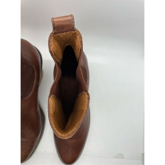 Lucky Brand Women's Fedora Cognac Brown Chelsea Stacked Heel Wedge Boots Size 10 - Picture 9 of 10